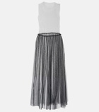 Noir Kei Ninomiya Overlay-tulle maxi dress