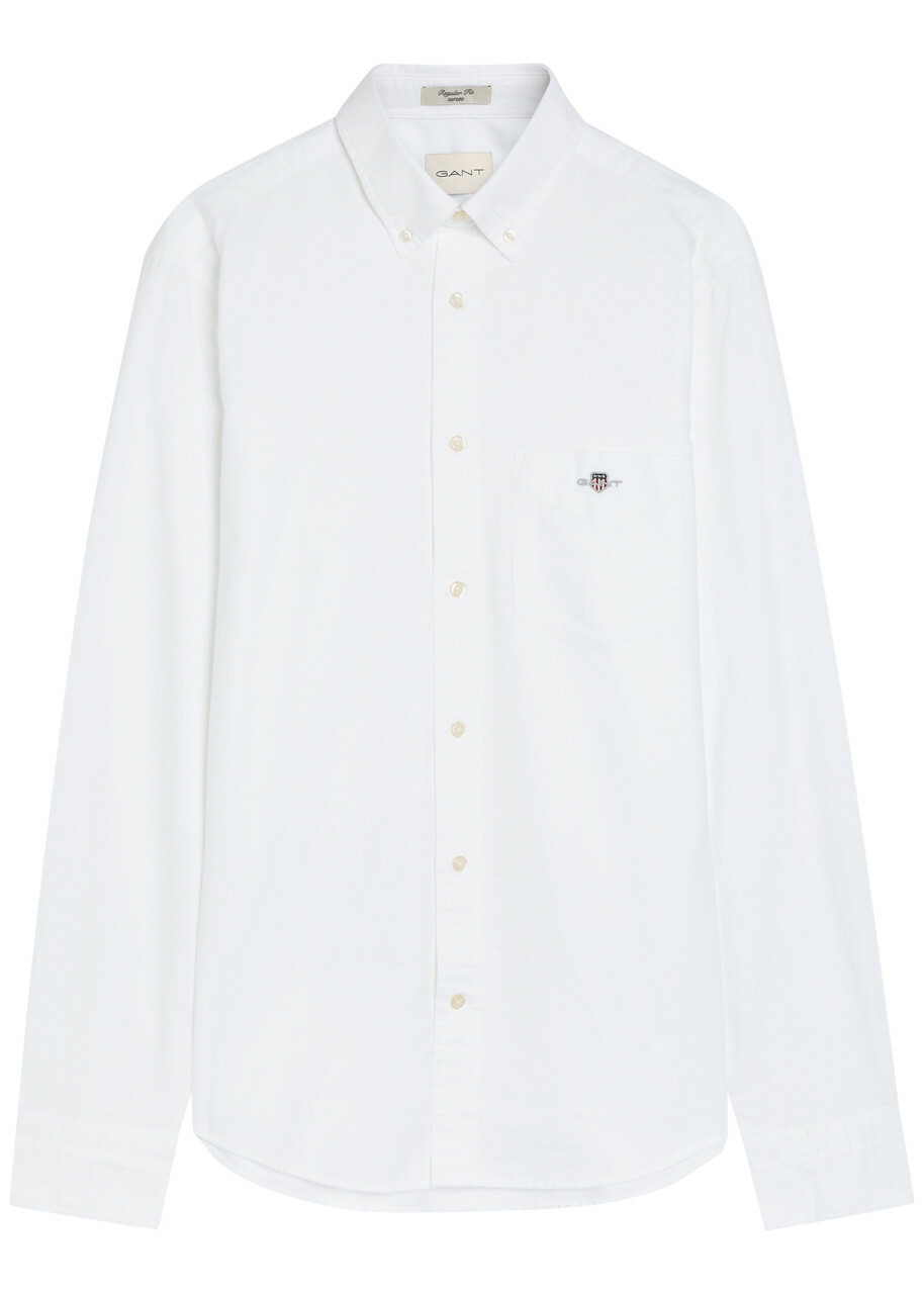 Gant Logo-embroidered Cotton Oxford Shirt White