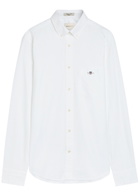 Gant Logo-embroidered Cotton Oxford Shirt White