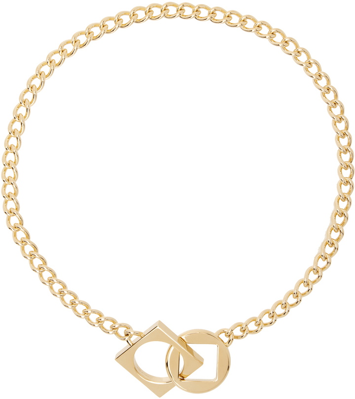 Photo: JACQUEMUS Gold Les Classiques 'Le collier rond carré' Necklace