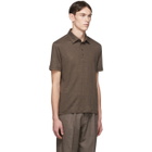 Ermenegildo Zegna Brown Linen Polo
