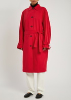 Toteme Belted Cotton Trench Coat Red