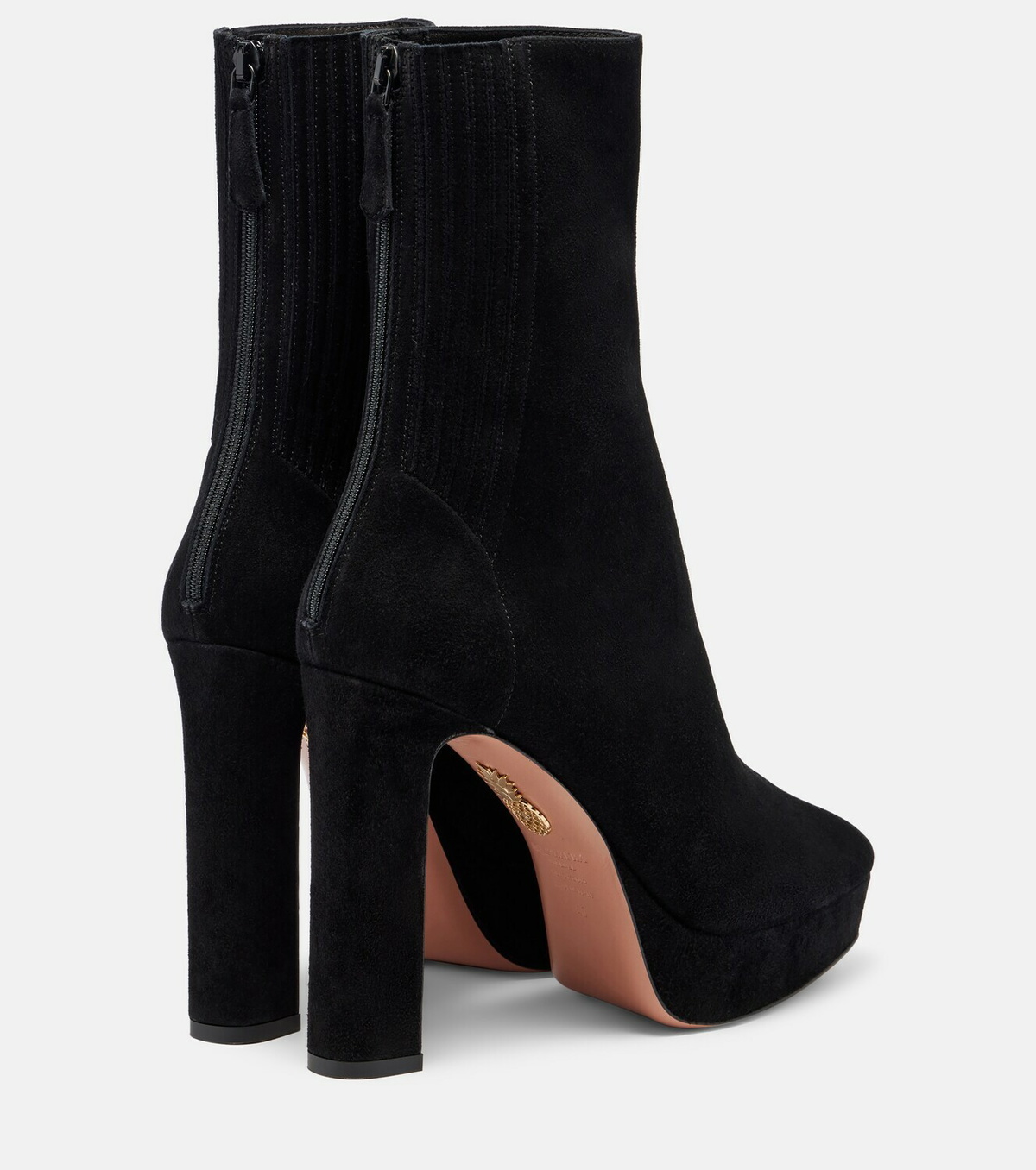 Aquazzura Martine 110 suede platform ankle boots