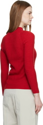 Veilance Red Conic Wool Midlayer Sweater