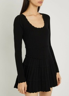 Loveshackfancy Lavender Pointelle Knit Mini Dress Black