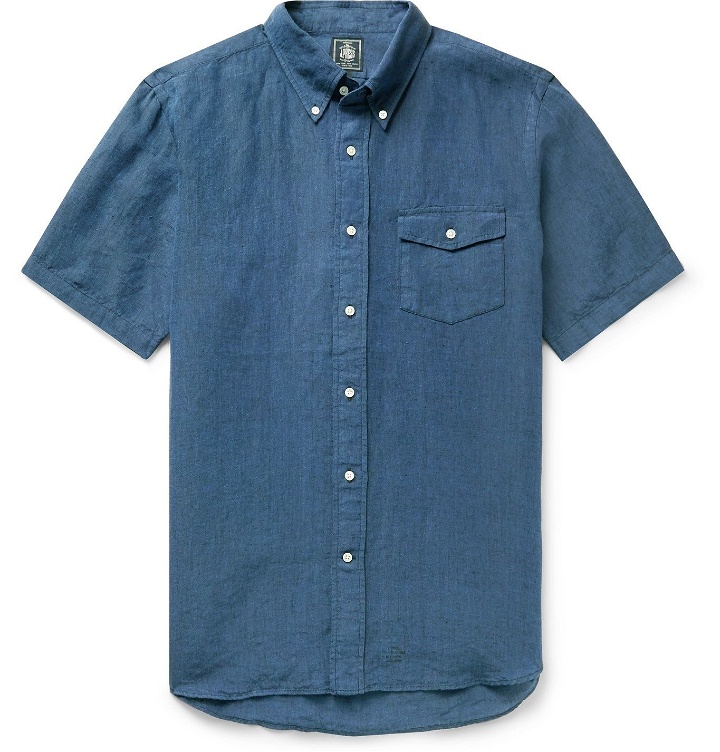 Photo: J.Press - Irving Button-Down Collar Linen-Chambray Shirt - Blue