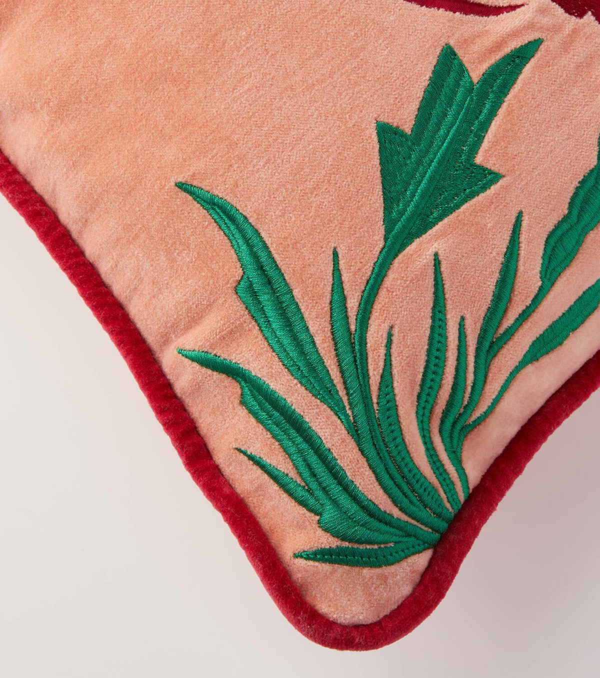 Les-Ottomans Crab embroidered velvet cushion