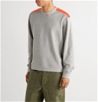 Aloye - Colour-Block Mélange Loopback Cotton-Jersey Sweatshirt - Gray
