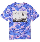McQ Alexander McQueen - Appliquéd Printed Cotton-Jersey T-Shirt - Men - Blue