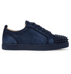 Christian Louboutin - Louis Junior Spikes Cap-Toe Suede Sneakers - Blue