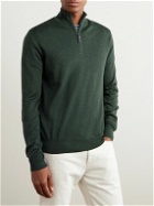 Canali - Slim-Fit Wool Half-Zip Sweater - Green