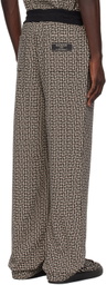 Balmain Black & Off-White Casual Monogram Sweatpants