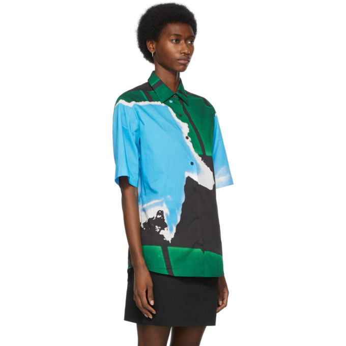 Dries Van Noten Blue and Green Len Lye Edition Graphic Short