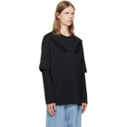 Simone Rocha Black Ruffle Slash Layered Long Sleeve T-shirt