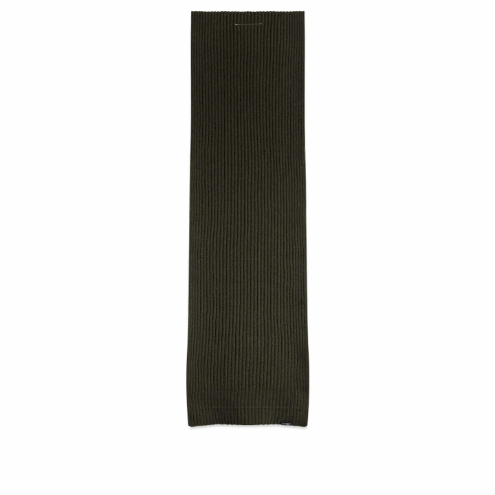 Photo: MM6 Maison Margiela Women's Rib Knit Scarf in Khaki 
