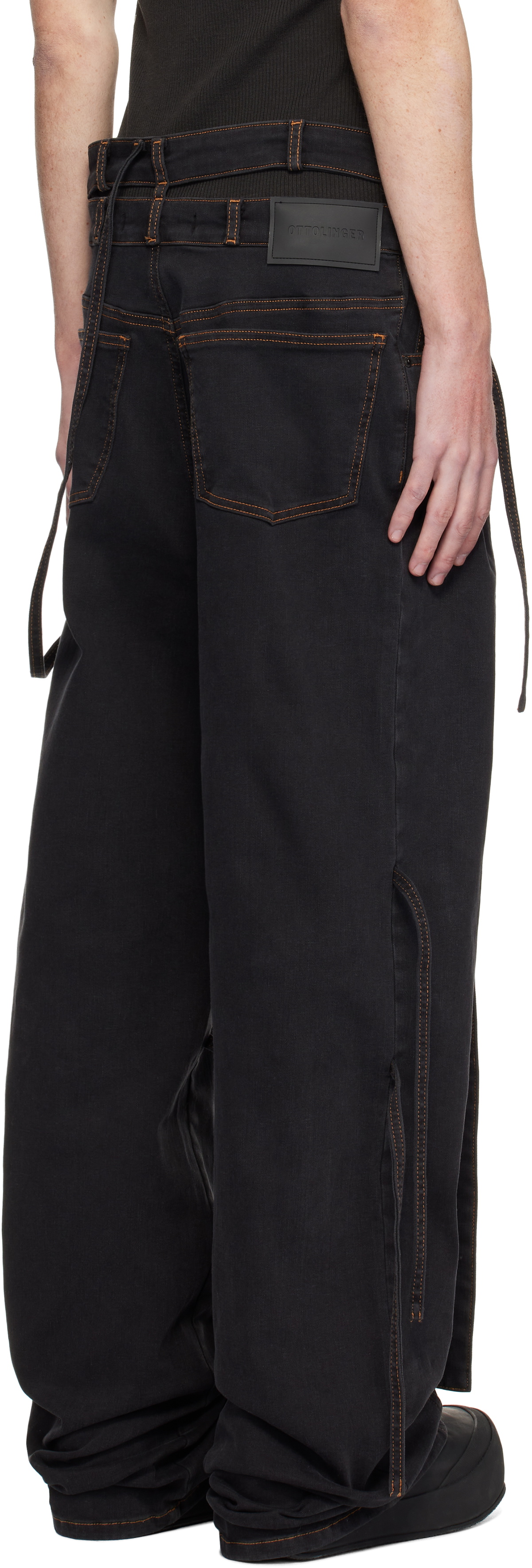 Ottolinger ブラックシグネチャラップジーンズ Ottolinger Black Signature Wrap Jeans Ottolinger