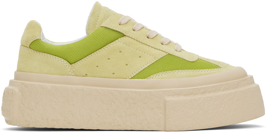 Maison Margiela - Logo Chunky Low Top Platform Sneakers in Green Maison Martin Margiela 6 moss green low-top tabi sneakers  main image 4