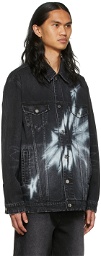 We11done Black Graphic Denim Jacket