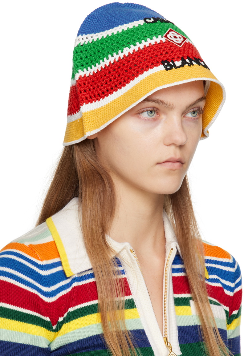 Casablanca Multicolor Crochet Bucket Hat Casablanca