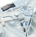 AMIRI - Skinny-Fit Logo-Embroidered Distressed Stretch-Denim Jeans - Blue