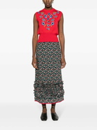 Molly Goddard Black Delia Floral-Print Ruffled Skirt