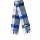 Acne Studios Men's Vally Check Scarf in White/Grey/Royal Blue