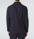 Eleventy Pinstriped wool, cotton, and cashmere blazer