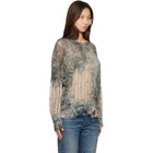 R13 Blue & Beige Printed Boyfriend Sweater