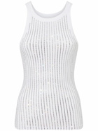 THE ATTICO - Ribbed Jersey Tank Top W/ Crystals