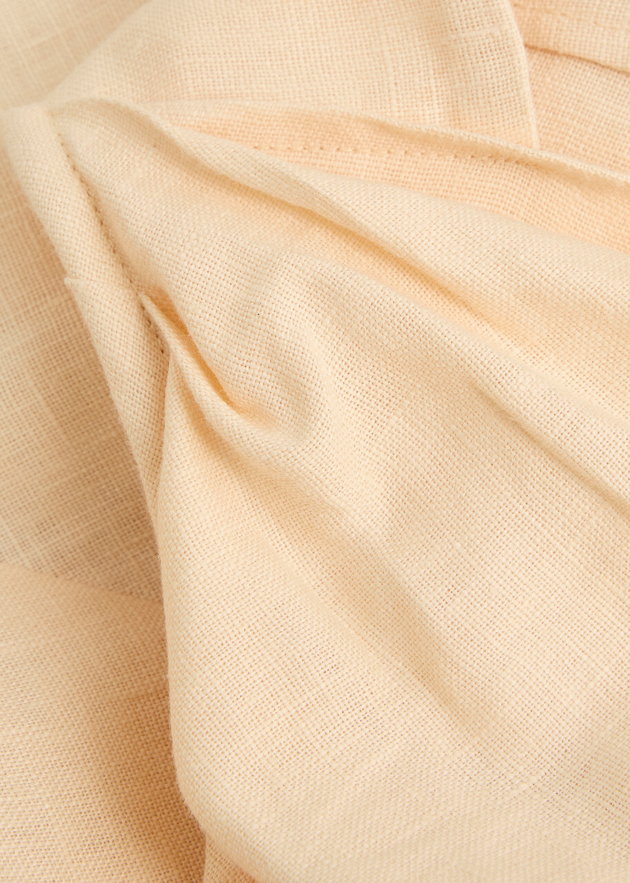 Faithfull The Brand Suis Draped Linen Mini Dress Yellow