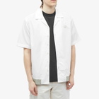 Fred Perry Authentic Men's Ribbed Hem Vacation Shirt in Snow White