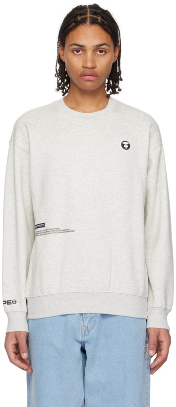 Photo: AAPE by A Bathing Ape Gray Bonded Sweatshirt