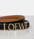 Loewe Slim logo leather belt
