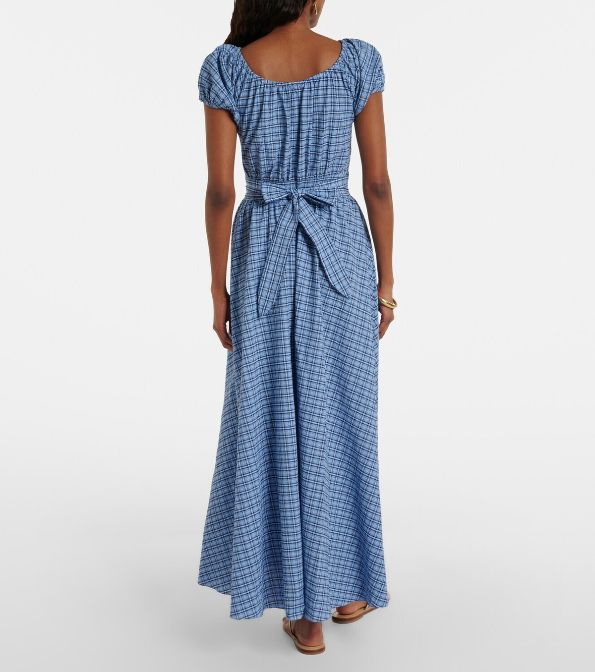 Faithfull Edessa checked cotton maxi dress