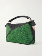 LOEWE - Paula's Ibiza Puzzle Edge Crocodile leather-trimmed raffia shoulder bag