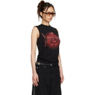 LU'U DAN Black Metal Head Tank Top