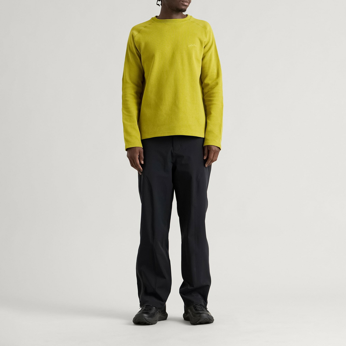 Mellow Clo Men's Everyday Waffle Longsleeve Top in Persian Lime
