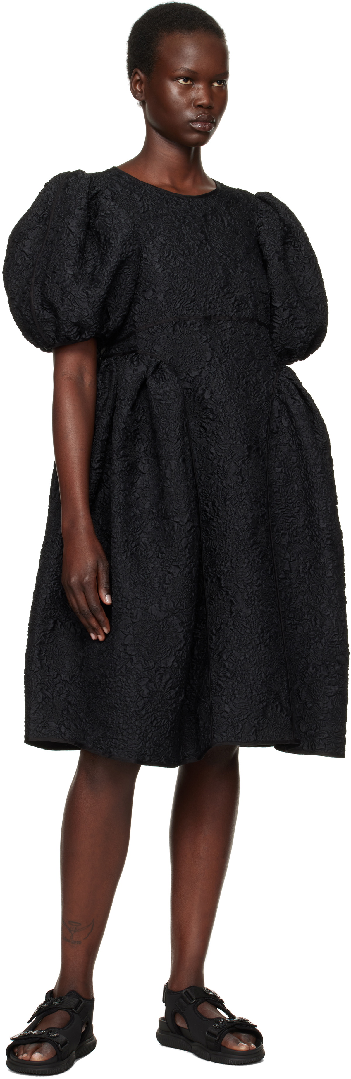 Cecilie Bahnsen Black Fonda Midi Dress