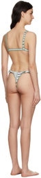 Luna Del Pinal SSENSE Exclusive White Polyester Stripe Bikini