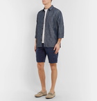 Brunello Cucinelli - Linen and Cotton-Blend Twill Cargo Shorts - Men - Navy