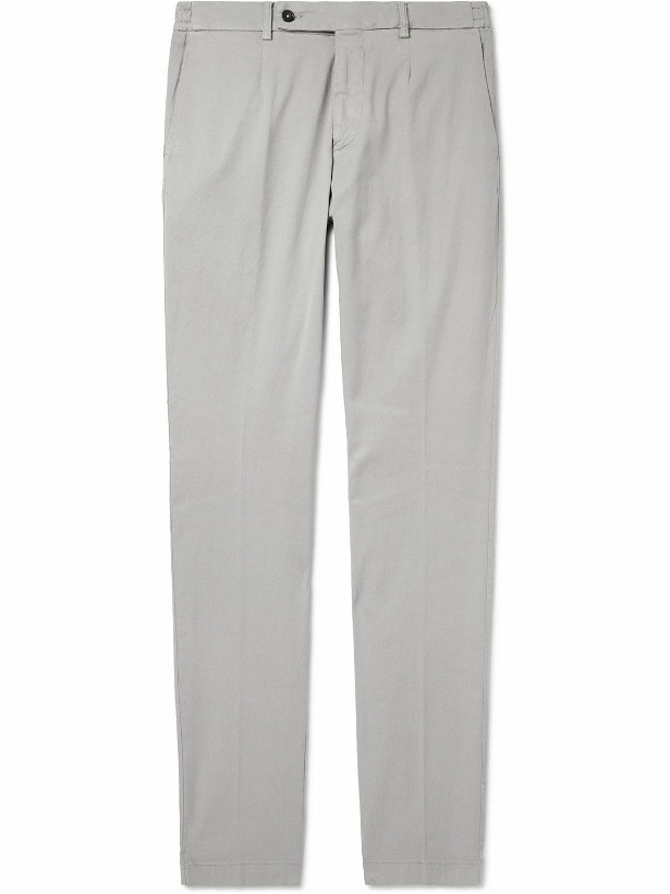 Photo: Thom Sweeney - Straight-Leg Stretch-Lyocell and Cotton-Blend Twill Chinos - Gray