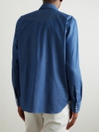 J. Mueser - Neapolitan Slim-Fit Cotton-Chambray Shirt - Blue