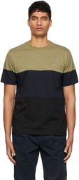 PS by Paul Smith Navy & Green Colorblock Zebra Logo T-Shirt