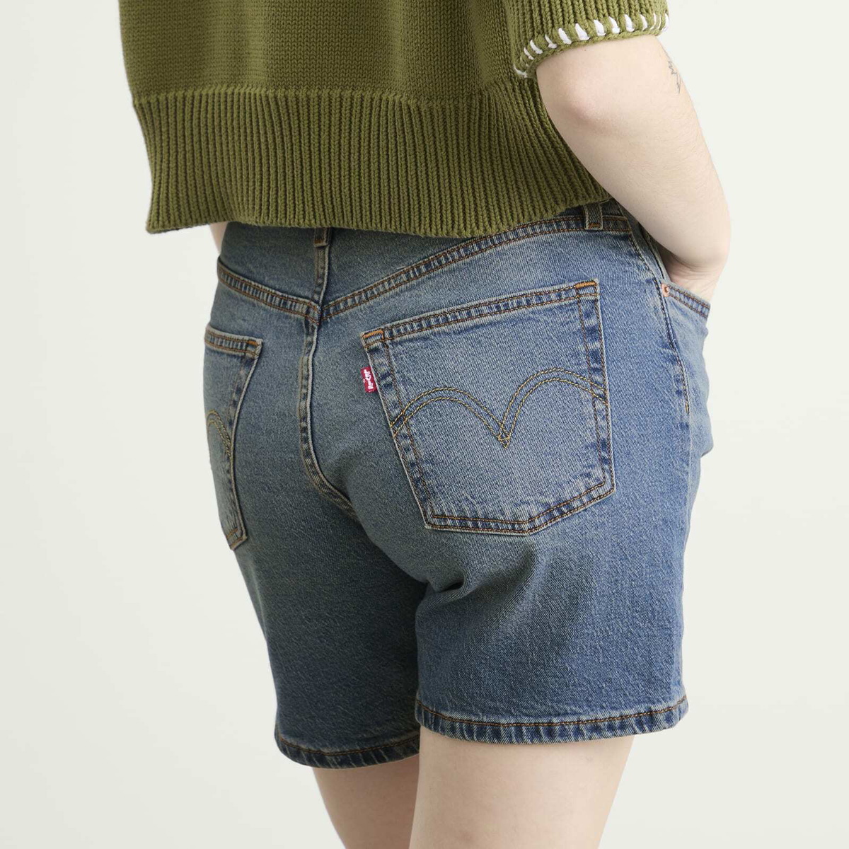 Levi's Women's 501® Mid Thigh Shorts in Pen Ring Lightweight