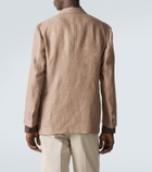 Rubinacci Herringbone linen and wool blazer