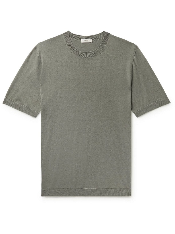 Photo: Agnona - Cotton and Silk-Blend T-Shirt - Green