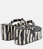 Coperni - Zebra-print platform thong sandals