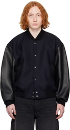 Studio Nicholson Navy & Black Alph Bomber Jacket