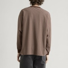 Danton Men's Long Sleeve Stripe T-Shirt in Deep Brown/Ecru Stripe