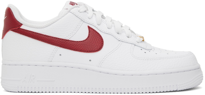Photo: Nike White & Red Air Force 1 '07 Sneakers